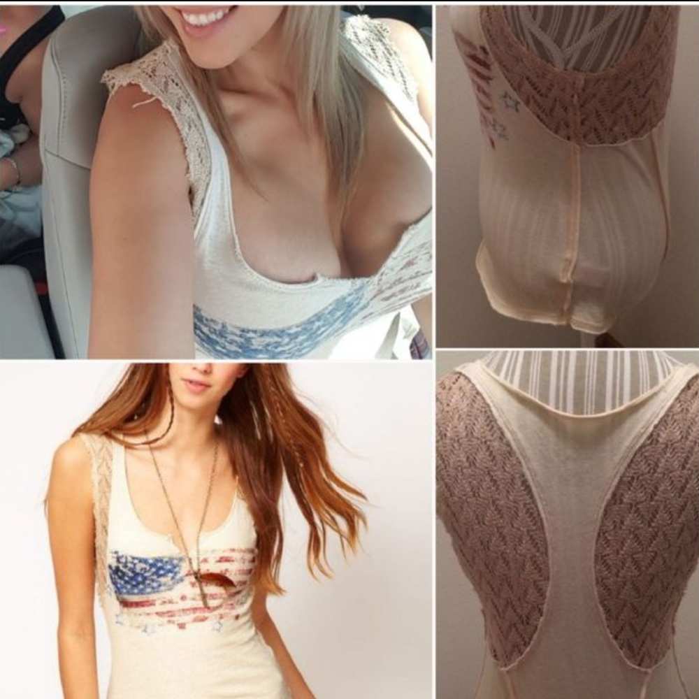 Free people American Flag shirt